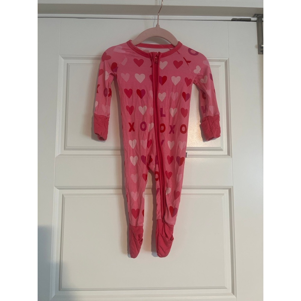 Little Sleepies xoxo hearts hearts Valentine heart 0-3m xo posh peanut bamboo